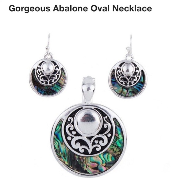 Abalone Pendant & Earrings Set - Picture 2 of 3
